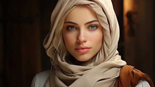 3d rendered photo of cute hijab girl