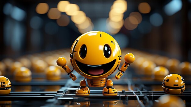 3d rendered photo of cute smile character design