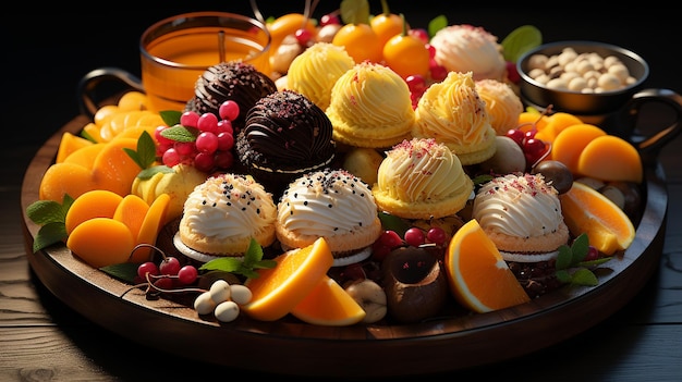 Photo 3d rendered photo of different variety of sweets
