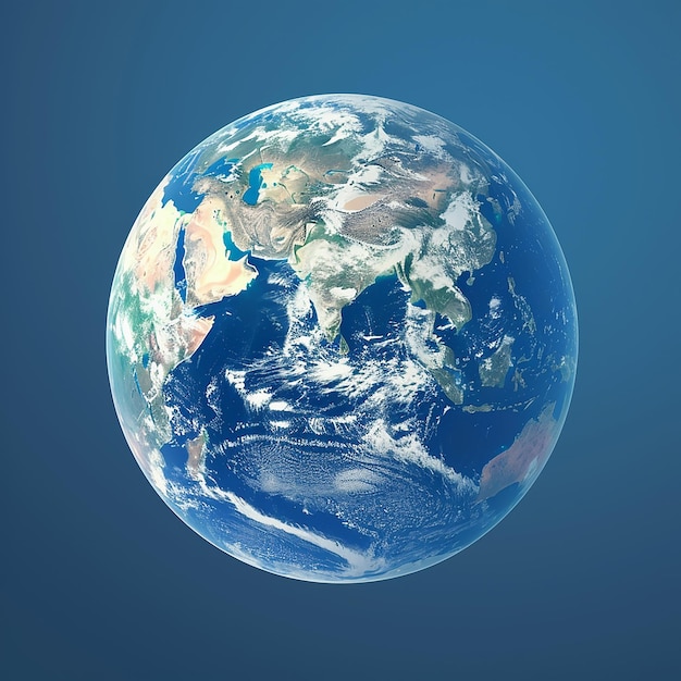 3D レンダリング 地球の青い背景