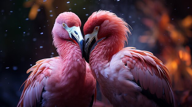 3d rendered photo of flamingo bird in water art