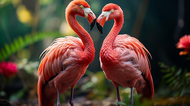 Photo 3d rendered photo of flamingo bird in water art