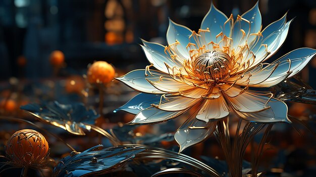 3D レンダリングの花の写真