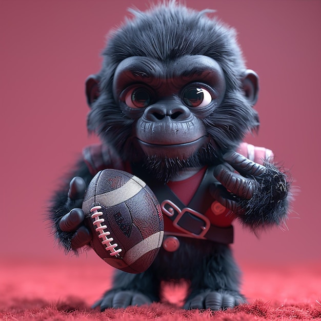 3d rendered photo of gorilla cartoon