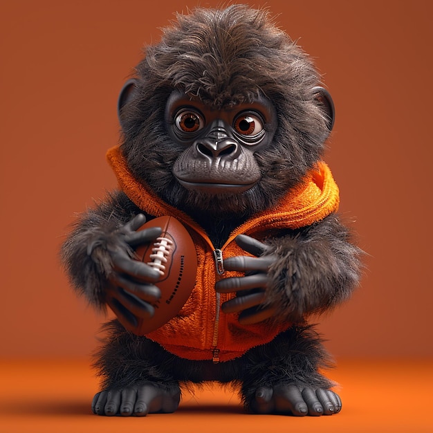 3d rendered photo of gorilla cartoon