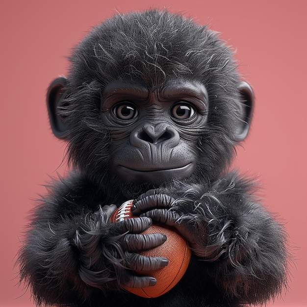 3d rendered photo of gorilla cartoon