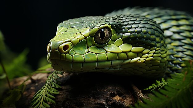 3d rendered photo of green cobra snake