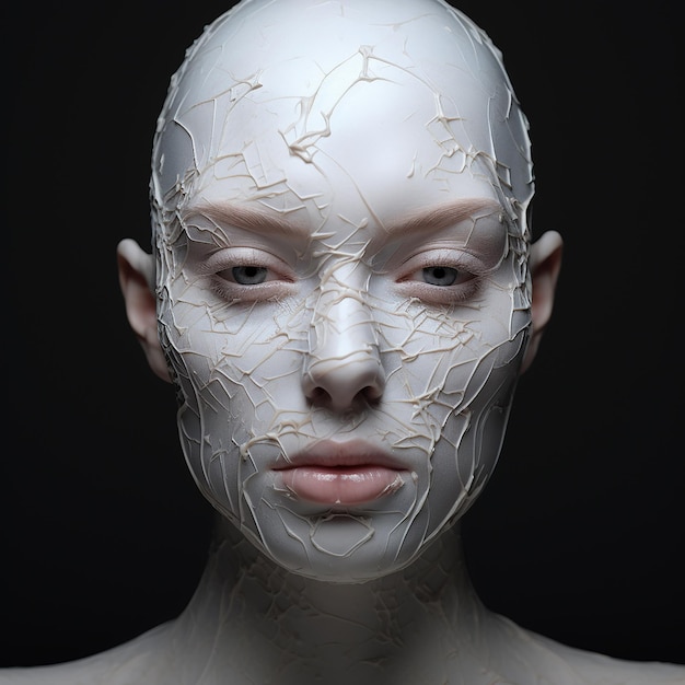 3d rendered photo of human face with makeup