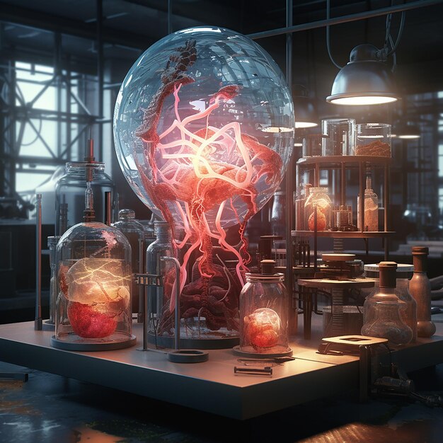 Foto foto renderizzata 3d della scienza iperrealistica