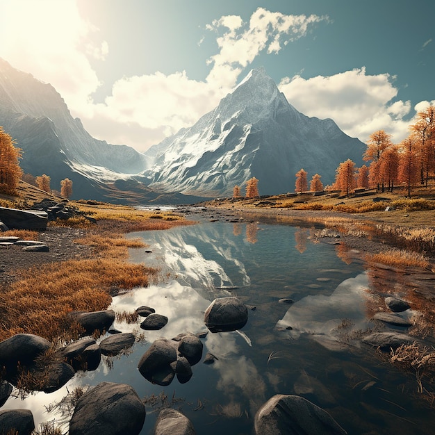 3d rendered photo of landscapes