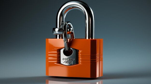 3d rendered photo of lock on a plain background