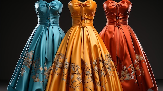 3D-рендеринг фото моделей платьев