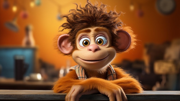 3d rendered photo of monkey