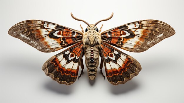 3d rendered photo of moth on a white background