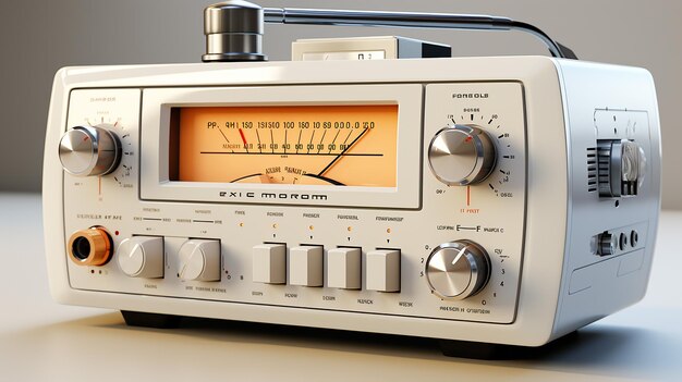 사진 3d rendered photo of a radio on simple background