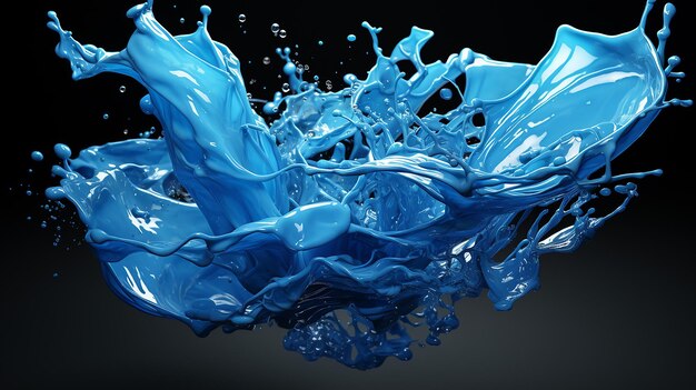 3d rendered photo of paint splashes