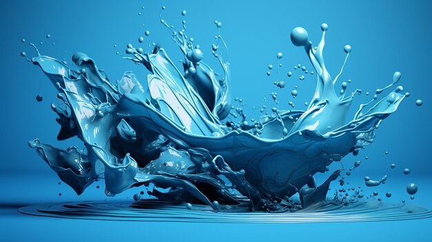 3d rendered photo of paint splashes