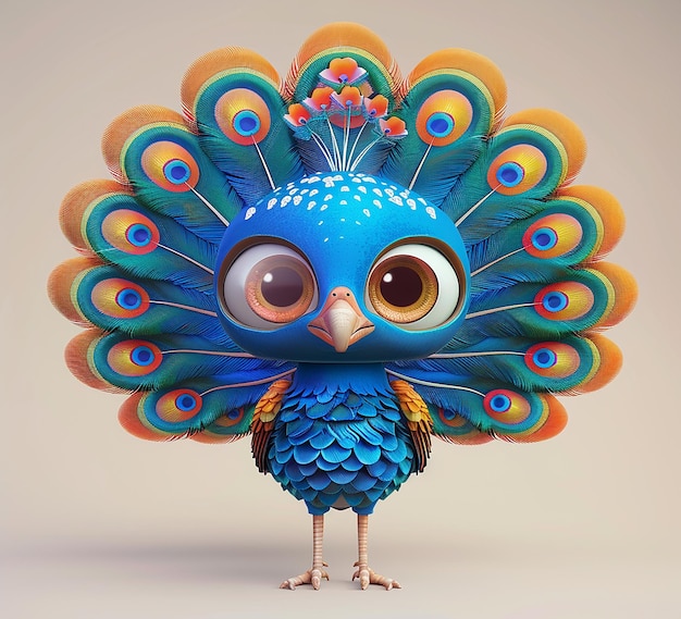 3d rendered photo of peacock