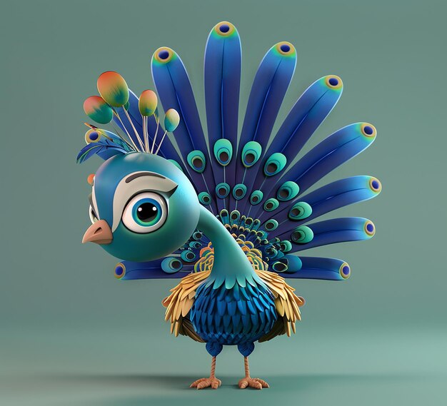 3d rendered photo of peacock