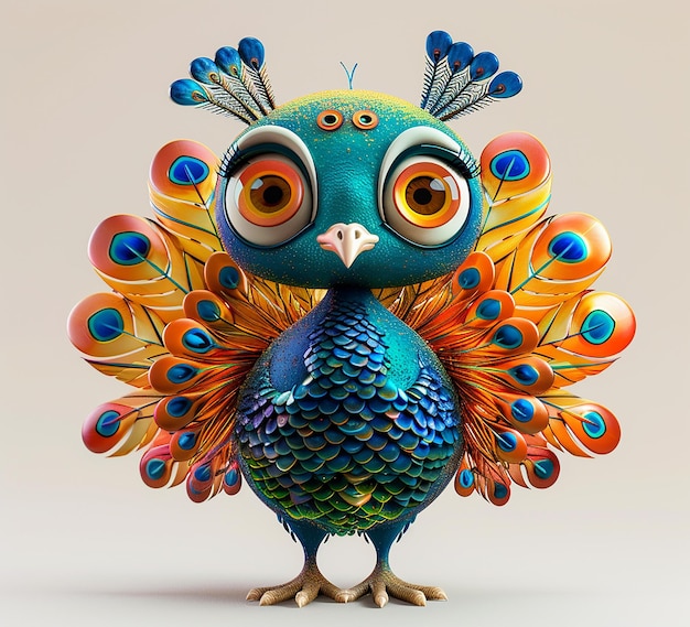 3d rendered photo of peacock