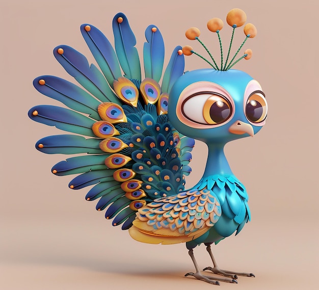 3d rendered photo of peacock