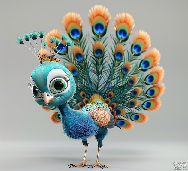 3d rendered photo of peacock