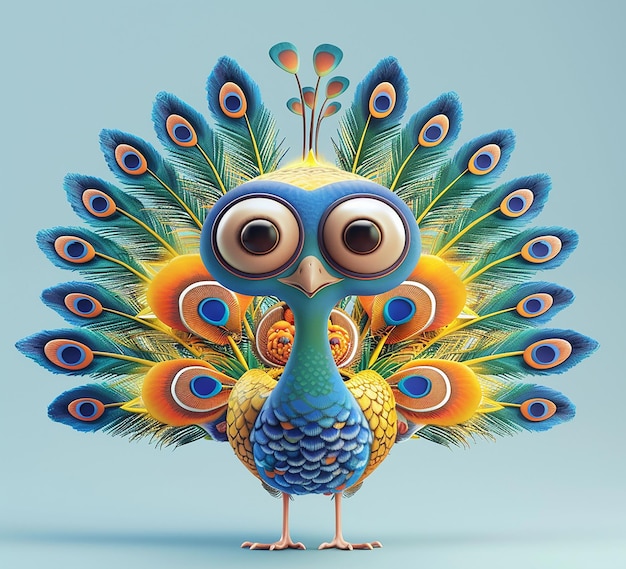 3d rendered photo of peacock