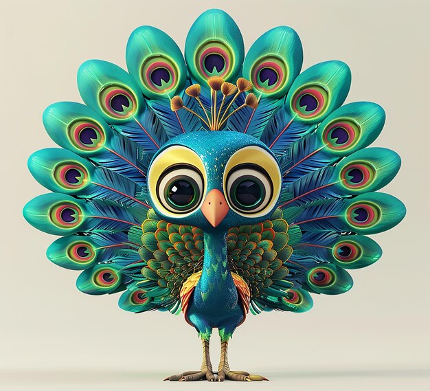 3d rendered photo of peacock