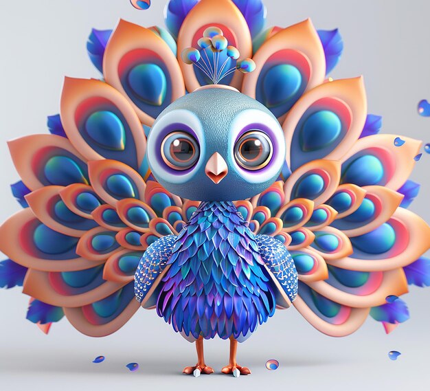 3d rendered photo of peacock