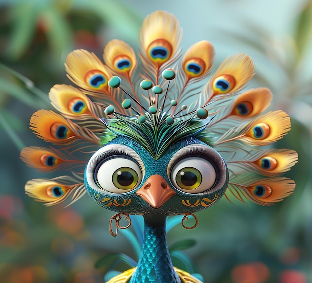 3d rendered photo of peacock