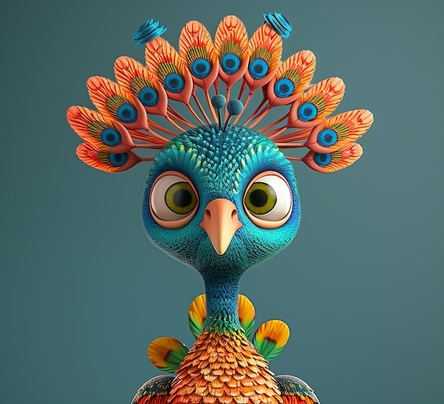 3d rendered photo of peacock