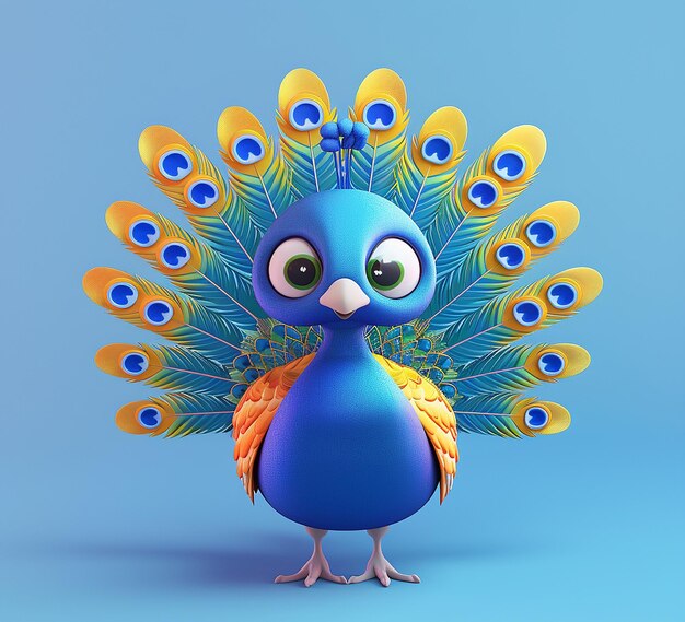 3d rendered photo of peacock