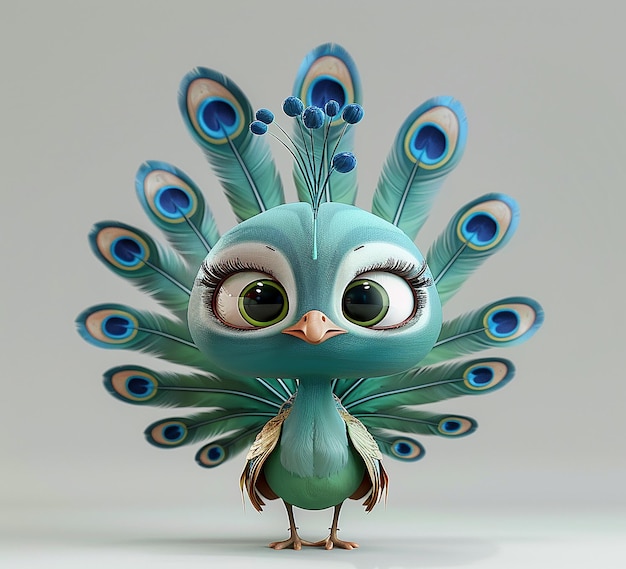 3d rendered photo of peacock