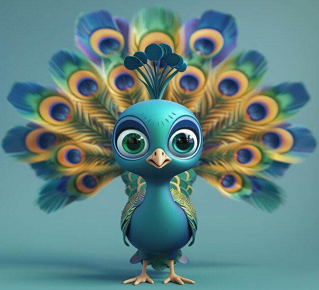 3d rendered photo of peacock