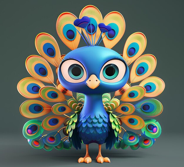 3d rendered photo of peacock