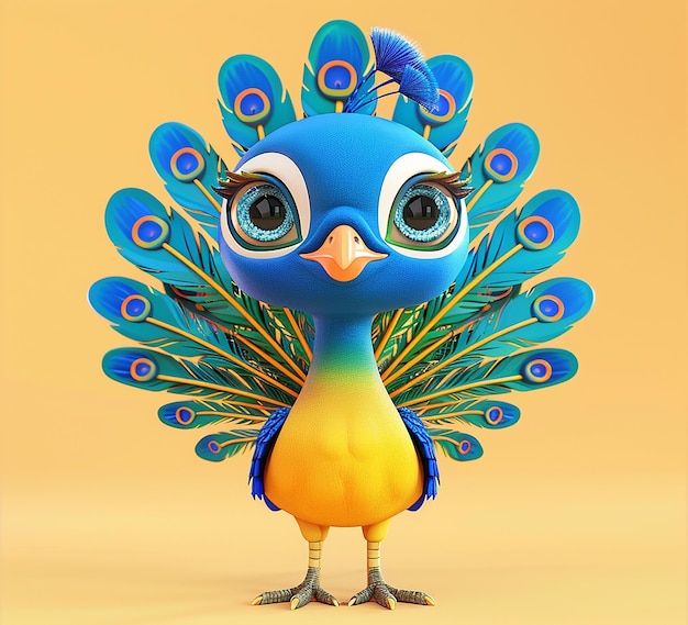 3d rendered photo of peacock