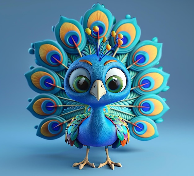 3d rendered photo of peacock