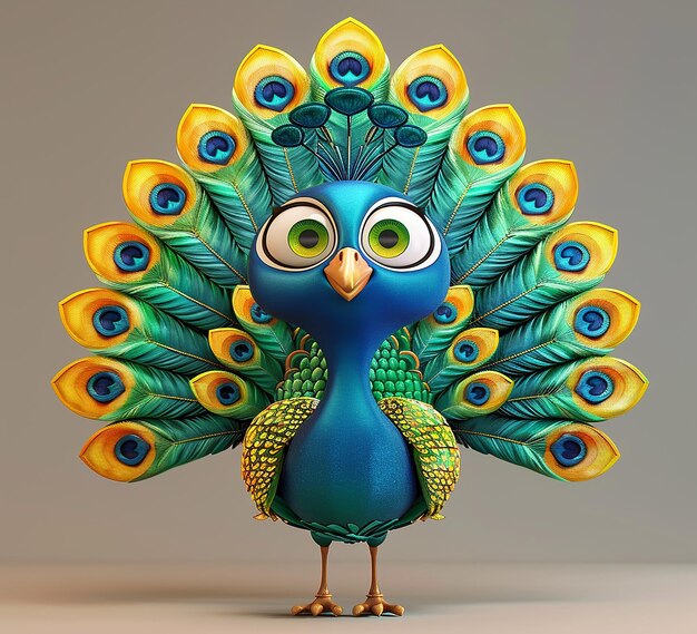 3d rendered photo of peacock