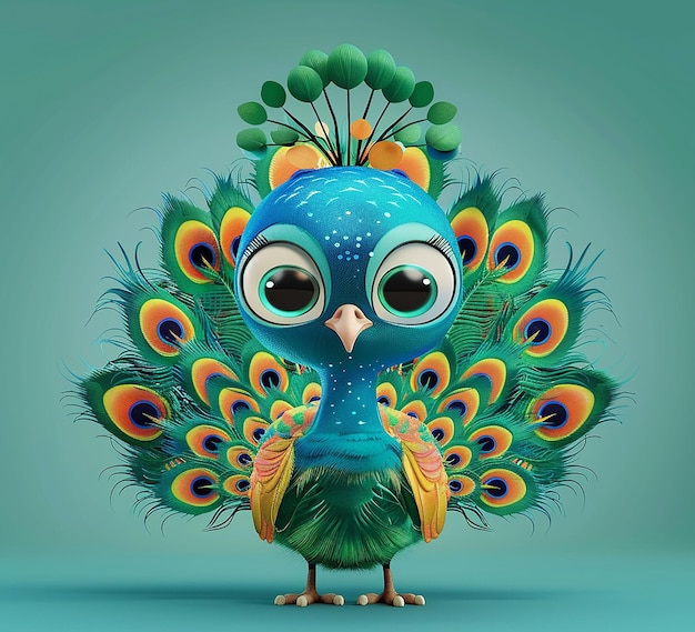 3d rendered photo of peacock