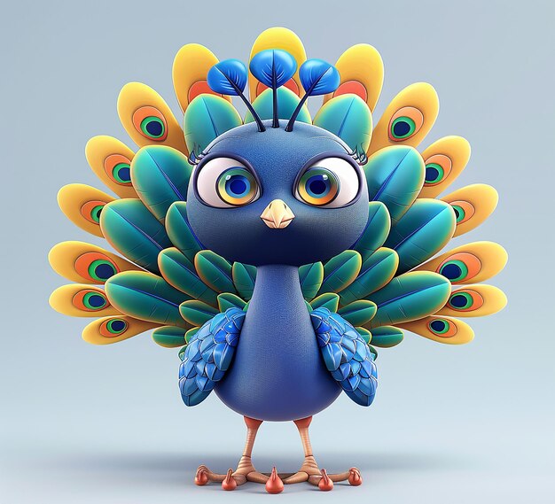 3d rendered photo of peacock