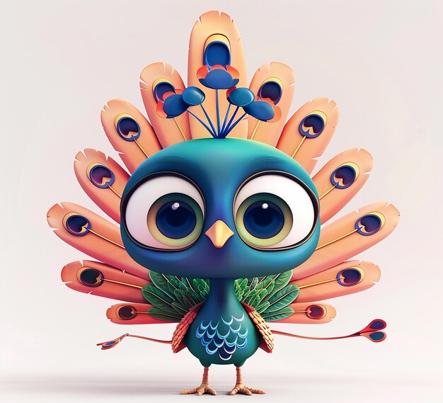 3d rendered photo of peacock