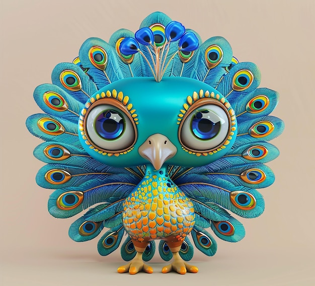 3d rendered photo of peacock