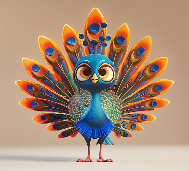 3d rendered photo of peacock