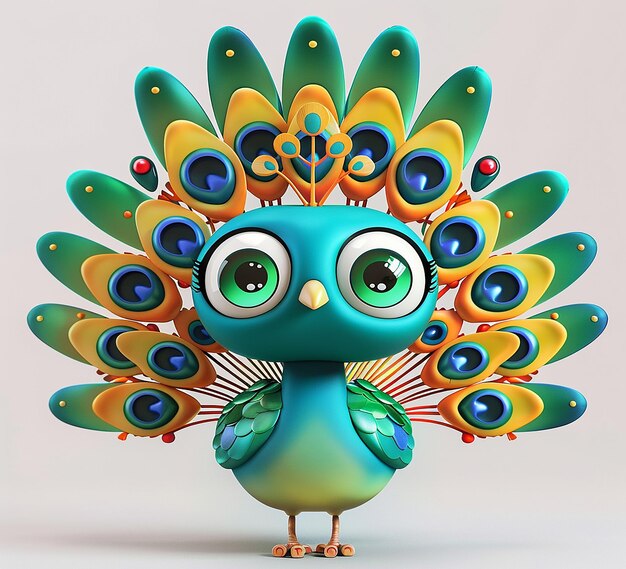 3d rendered photo of peacock