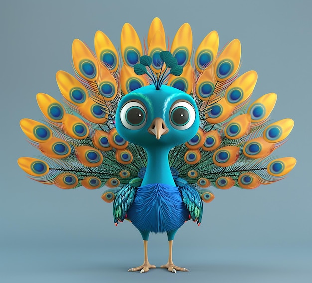 3d rendered photo of peacock