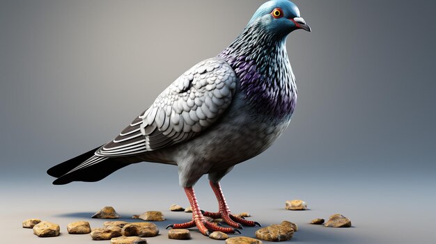 Photo 3d rendered photo of pigeon