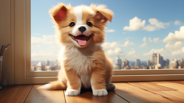 3d rendered photo of puppy