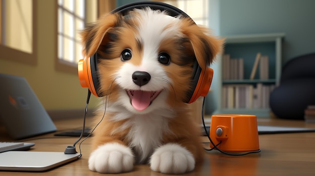 3d rendered photo of puppy