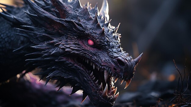 3D-рендеринг фотографии фиолетового дракона