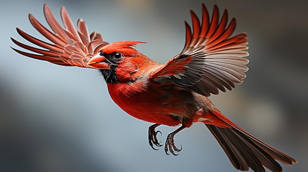 Photo 3d rendered photo of red bird